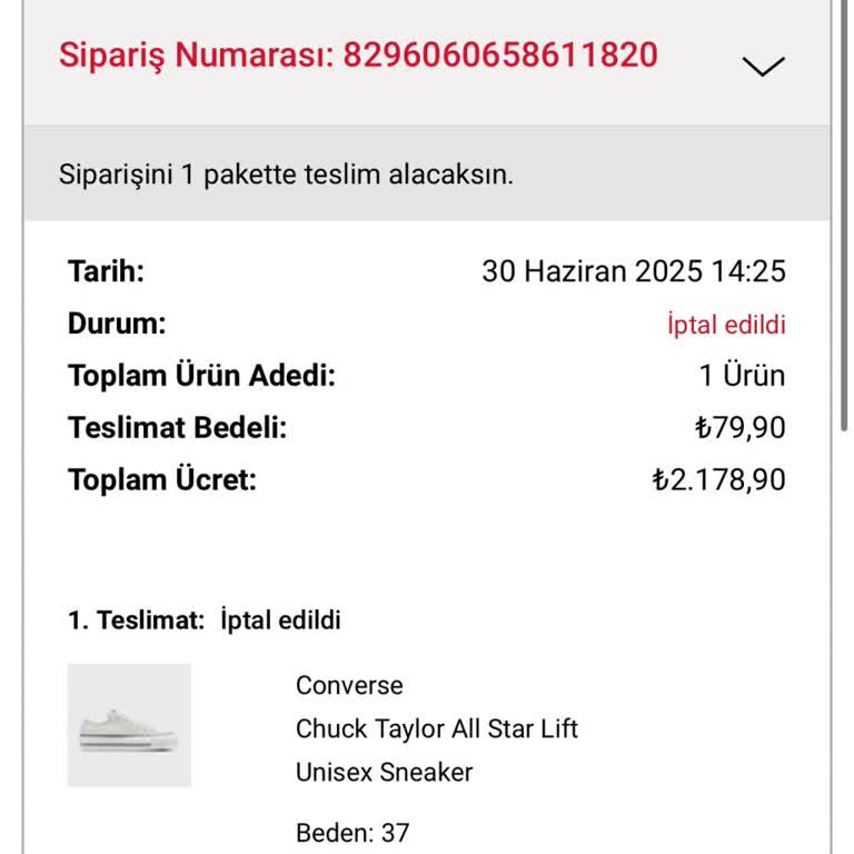 Siparişim 8 Gün Sonra Stok Hatası Nedeniyle Bilgi Verilmeden İptal Edildi