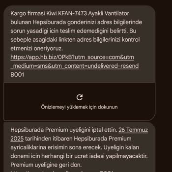Teslimat Sorunları Ve İletişim Eksikliği Nedeniyle Premium Üyeliğimi İptal Ediyorum