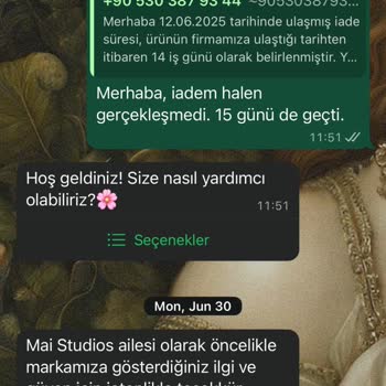 Mai Collection İade Sürecinde Sürekli Oyalama Ve İletişimsizlik