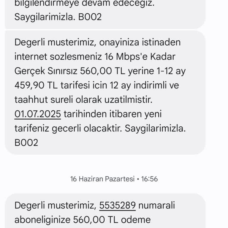 Millenicom Sözleşmesiz İndirim Ve Fiyat Değişikliği İle Mağduriyet Yaşıyorum