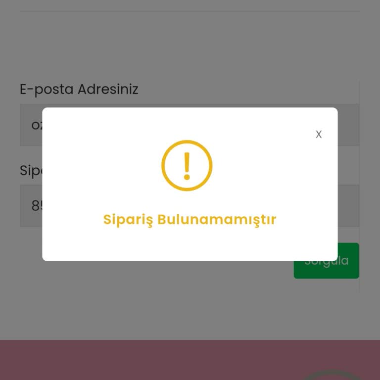 Sipariş Bilgilerim Görünmüyor, İletişim Numarası Çalışmıyor