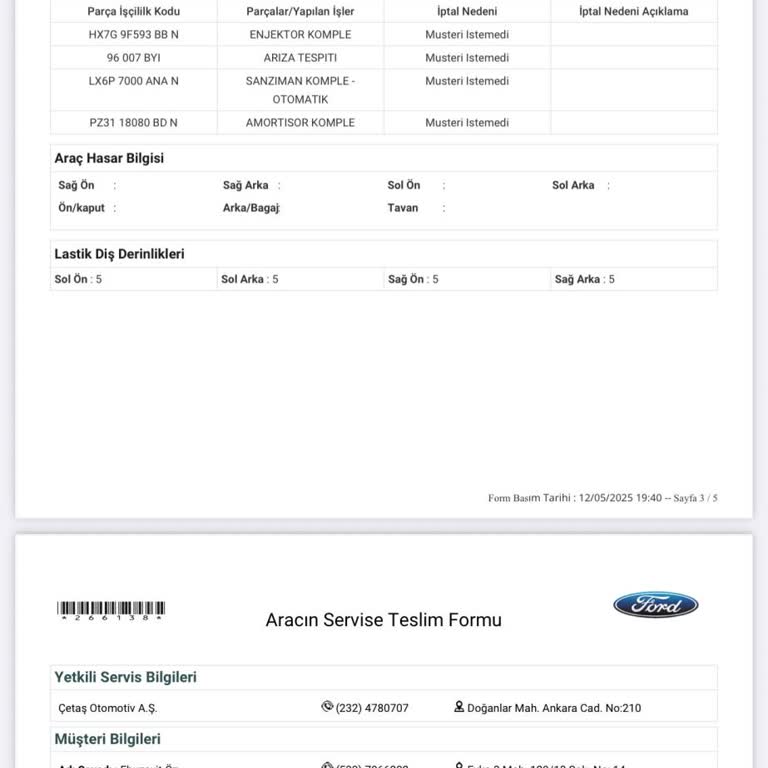Şanzıman Arızası Ve Güven Sorunu Nedeniyle Mağduriyet Yaşıyorum