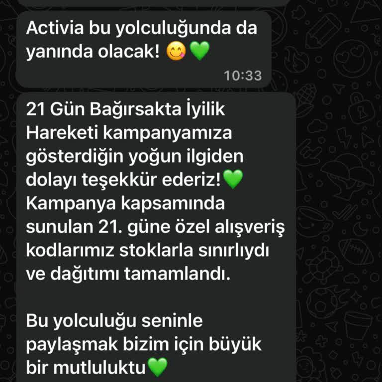 Activia 21 Günlük Kampanya Kuponlarının Sınırlı Dağıtılması Nedeniyle Mağduriyet