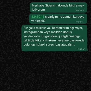 Kedi Maması Siparişim Gönderilmedi, Paramı Geri Alamıyorum