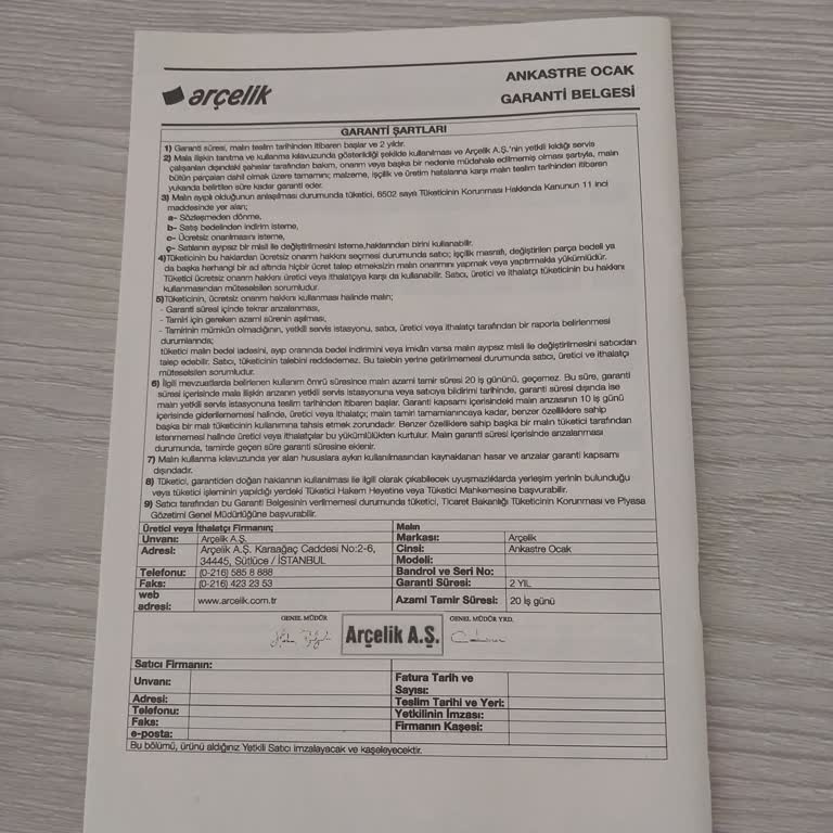 Arçelik Ankastre Fırın Elektrik Kaçağı Ve Servis Sorunu