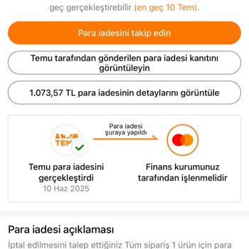 İptal Edilen Siparişin Ücreti İade Edilmiyor, Müşteri Hizmetleri Cevap Vermiyor