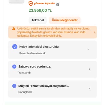 Hasarlı Klima Teslimatı Ve İade Sürecinde Adres Sorunu Yaşadım
