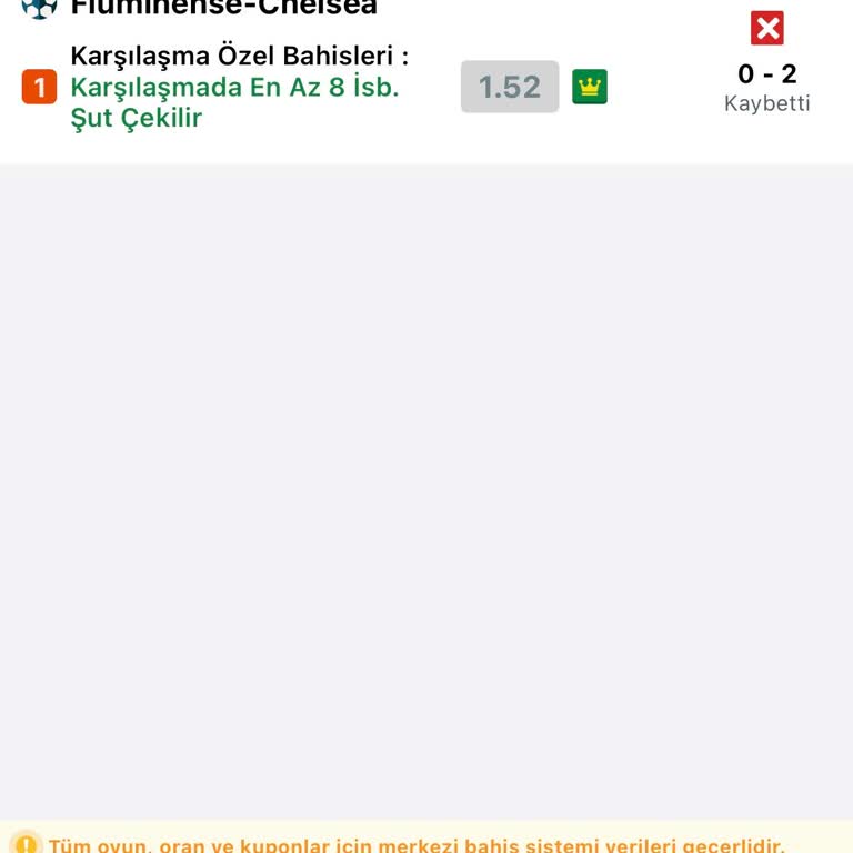Kazanan Bahis Kuponumun Hatalı Olarak Kaybetti Görünmesi
