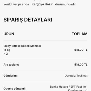 Köpek Maması Siparişim Gönderilmedi, İletişim Kurulamıyor!