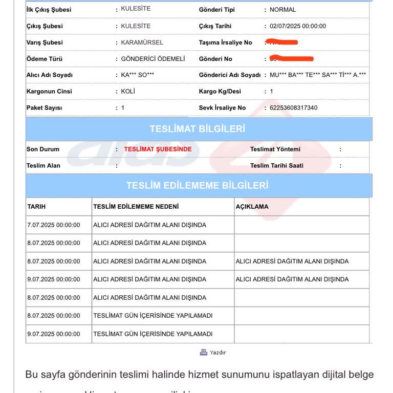 Aras Kargo Teslimatı Günlerdir Geciktiriyor, Bahaneler Bitmiyor