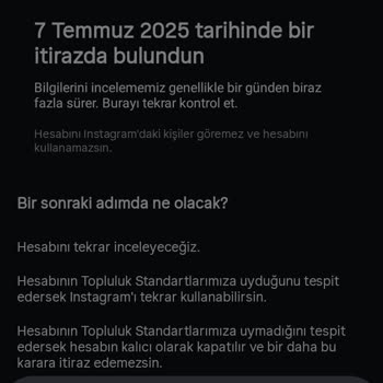 Instagram Sebepsiz Askıya Alınan Hesabımın Açılmasını İstiyorum