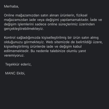 Manc Nişantaşı Showroom'da Ürün Stoğu, İletişim Ve Müşteri Hizmetlerinde Hayal Kırıklığı