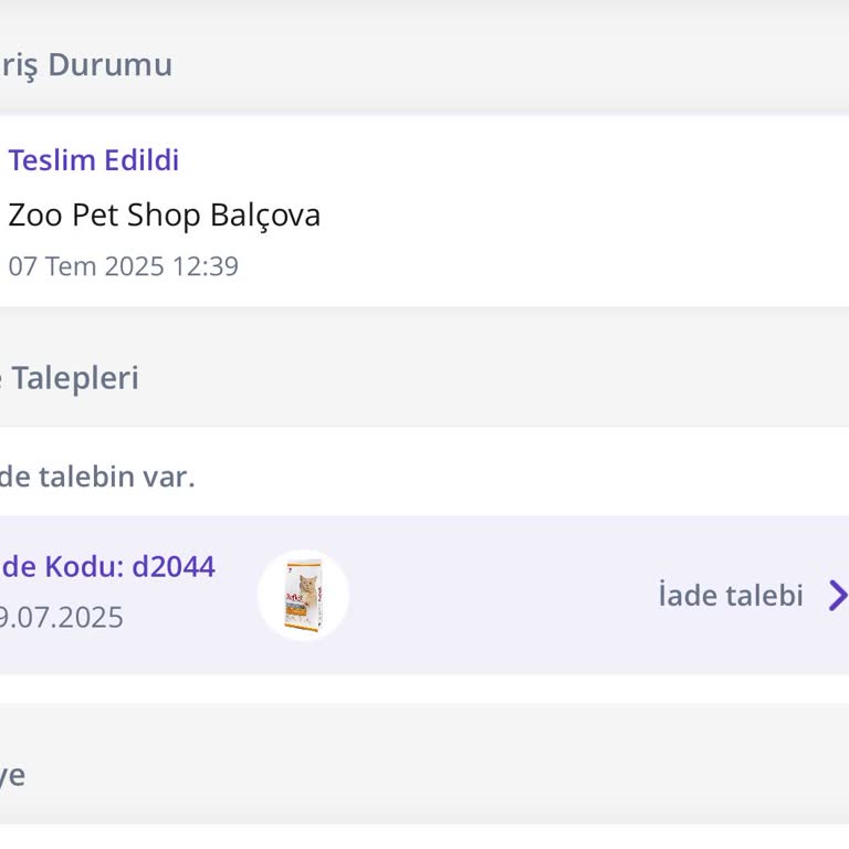 Getir Çarşıdan Aldığım Kedi Maması Bayat Ve İade Süreci Sorunlu
