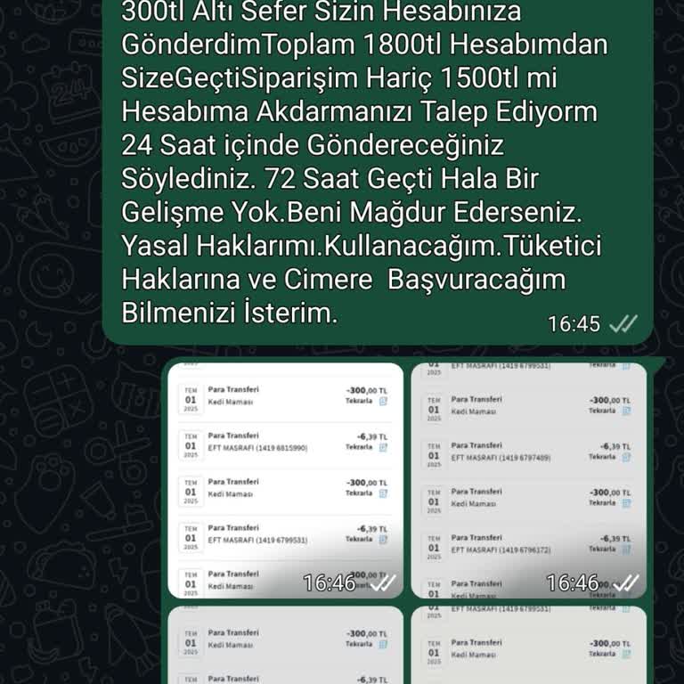 Sipariş Verdim, Ürünüm Gelmedi Ve Ücretim Defalarca Çekildi