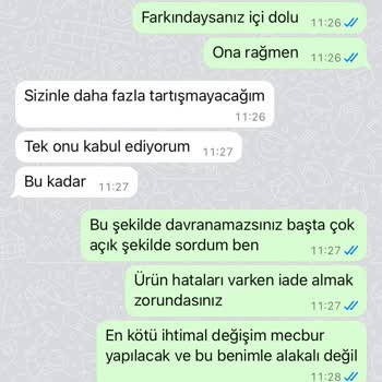 Aldığım Ürünler Kusurlu Ve İade Yapılmıyor