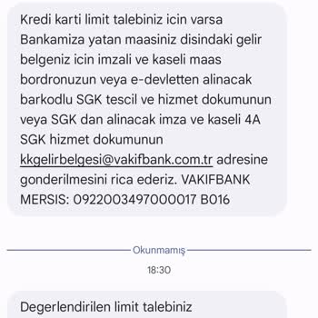 Kredi Kartı Limit Artışında Gereksiz Bordro Talebi Ve Uzayan Değerlendirme Süreci