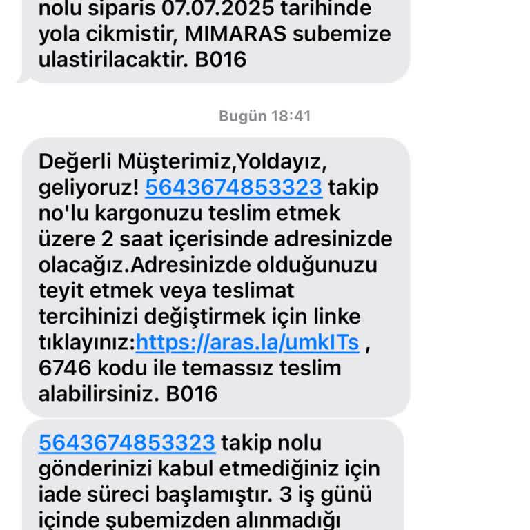 Teslim Edilmeyen Kargo İçin Çelişkili Mesajlar Ve Mağduriyet