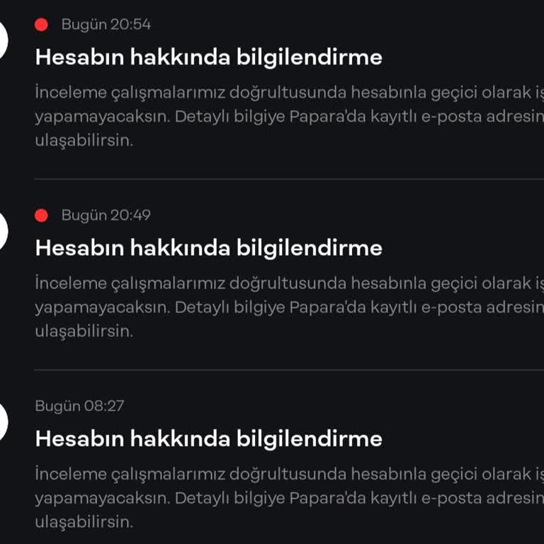 Papara Hesabım Sebepsiz Kapalı İnceleme Bitmiyor Transfer İzni Verilse De İşlem Yapılamıyor
