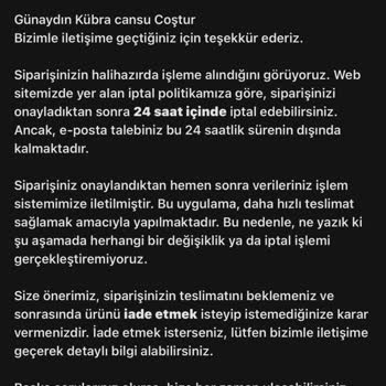 Derya Antalya Butik Siparişimde İletişim Ve İade Sorunu Yaşıyorum