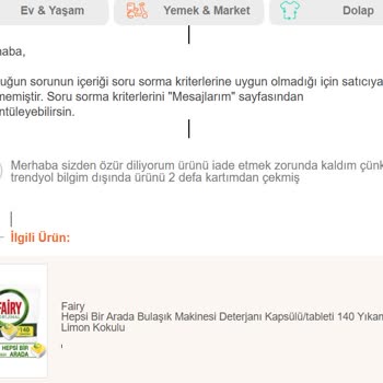 Trendyol'da Bilgim Dışında Çift Çekim Ve İletişim Sorunu