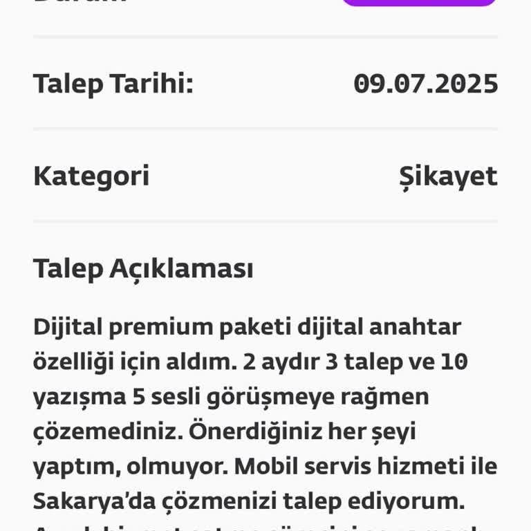 Togg Vaat Edilen Dijital Hizmetler Sunulmadı, Ücret İadesi ve Manevi Tazminat Talebi