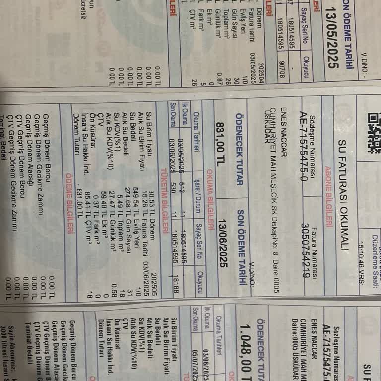 İSKİ Su Faturasında Anlamsız Yüksek Tutarlar Ve Sayaç Sorunu