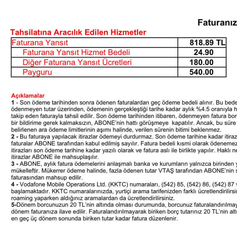 Haberim Olmadan Faturama Yansıtılan 540 TL Ve İade Sorunu