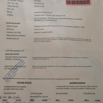 Servisten Kırık Dönen Bilgisayar Ve İlgisiz Kargo Şirketi