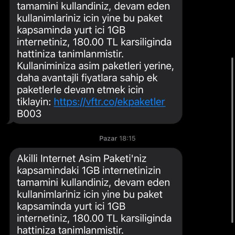 Kullanmadığım İnternet İçin Aşım Paketi Ücreti Ve Yüksek Fatura Şoku