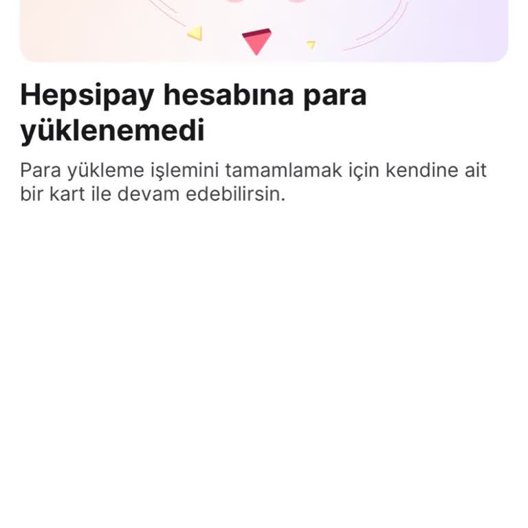 Kendi Kartımla Para Yükleyemiyorum