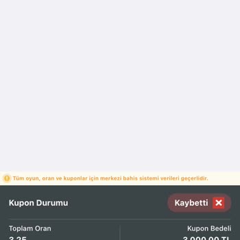 Bahis Sonucunda Hatalı İstatistik Nedeniyle Mağduriyet