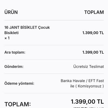 Havale İle Alınan Bisiklet Gönderilmiyor, İletişim Sağlanamıyor