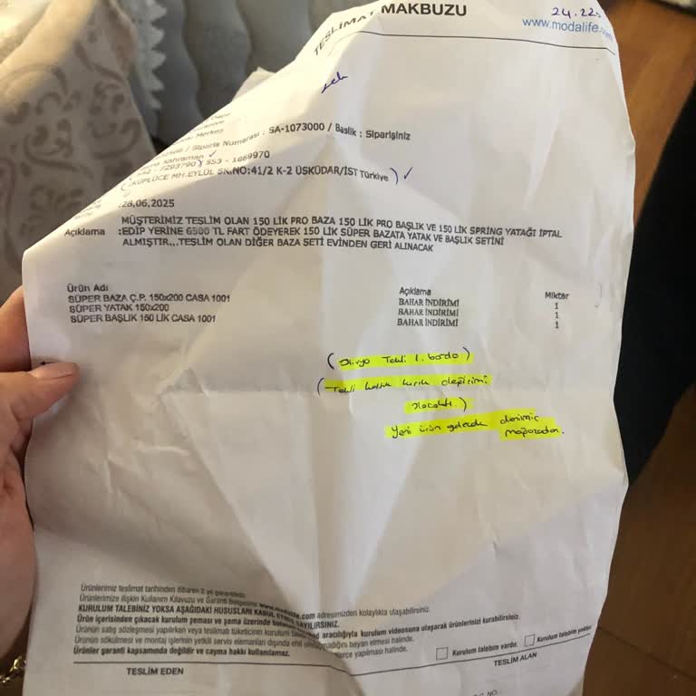 Kırık Gelen Koltuk Takımı İçin Çözüm Bekliyorum!