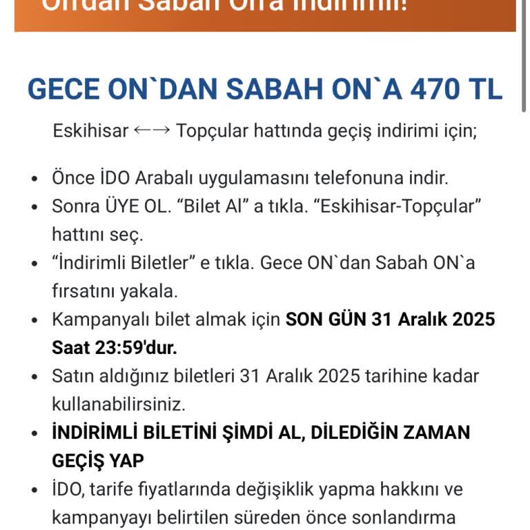 İDO İndirimli Bilette Yanıltıcı Bilgi Ve İade Sorunu