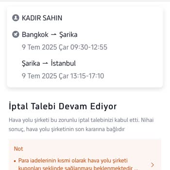 Trip.com Üzerinden Aldığım Uçak Biletinin İptali Ve Ücret İadesi Sorunu