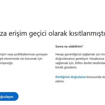 Linkedin Hesabıma Erişim Engellendi, Kimlik Doğrulaması Sonuçsuz Kaldı