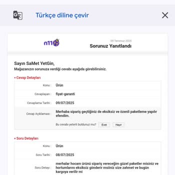 Eksik Ve Hasarlı Ürünle Mağduriyet Yaşadım