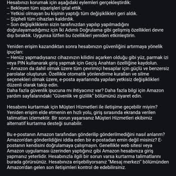 Amazon Siparişlerim Şüpheli İşlem Gerekçesiyle İptal Edildi, Mağduriyetim Giderilmiyor