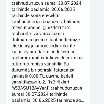 Cayma Bedeli Sıfır Denip 949 TL Fatura Yansıtıldı, Müşteri Hizmetleri Dönüş Yapmıyor