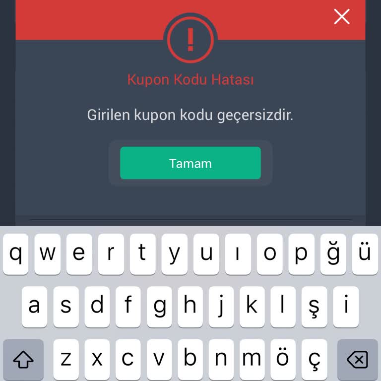 Kupon Kodu Kullanılamıyor, Çözüm Sunulmuyor