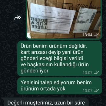 Kullanılmış Ürün Gönderimi Ve Yetersiz Müşteri Hizmeti Nedeniyle Hayal Kırıklığı