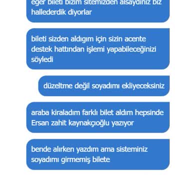 Obilet'ten Satın Aldığım Biletlerde İsim Hataları Ve Yazılı Beyan Sorunu