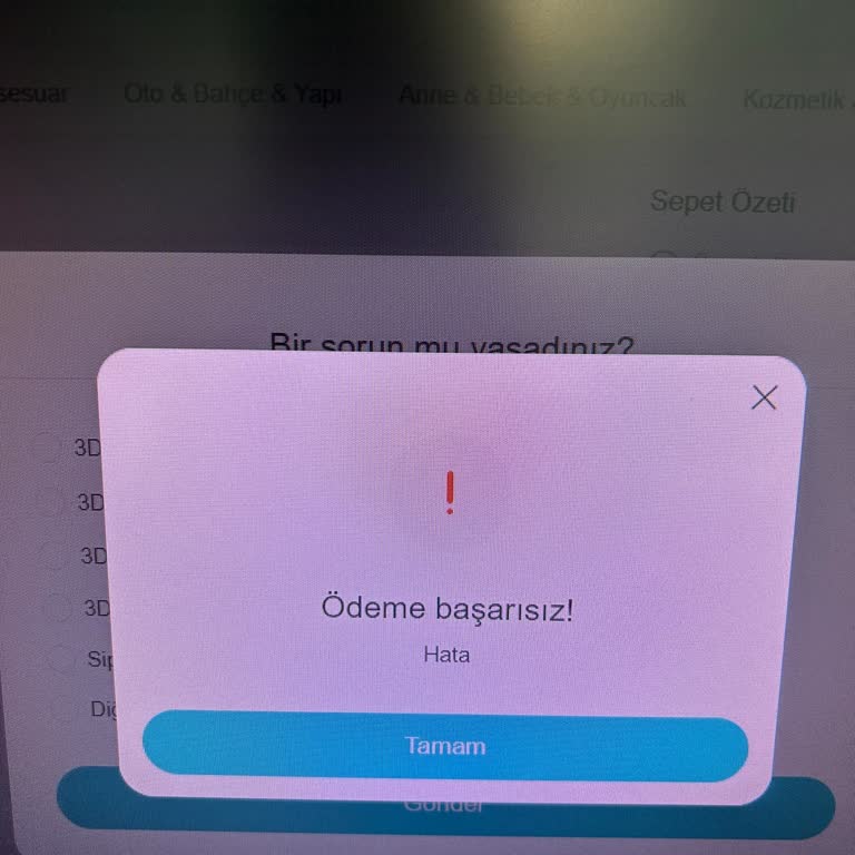 A101de Volta Ürünü İçin Taksitli Ödeme Yapılamıyor Sürekli Hata Alıyorum