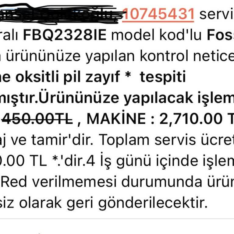 Fossil Saatim Sürekli Geri Kalıyor Ve Tamir Ücreti İsteniyor