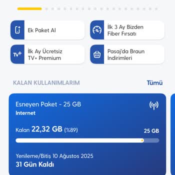 Kullanılmayan İnternet Paketim Hızla Tükeniyor Ve Ek Ücretlendiriliyorum