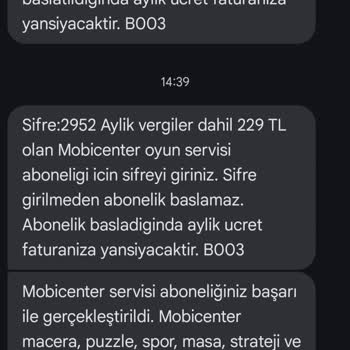 Vodafone Onaysız Abonelik Ve Haksız Ücretlendirme Sorunu