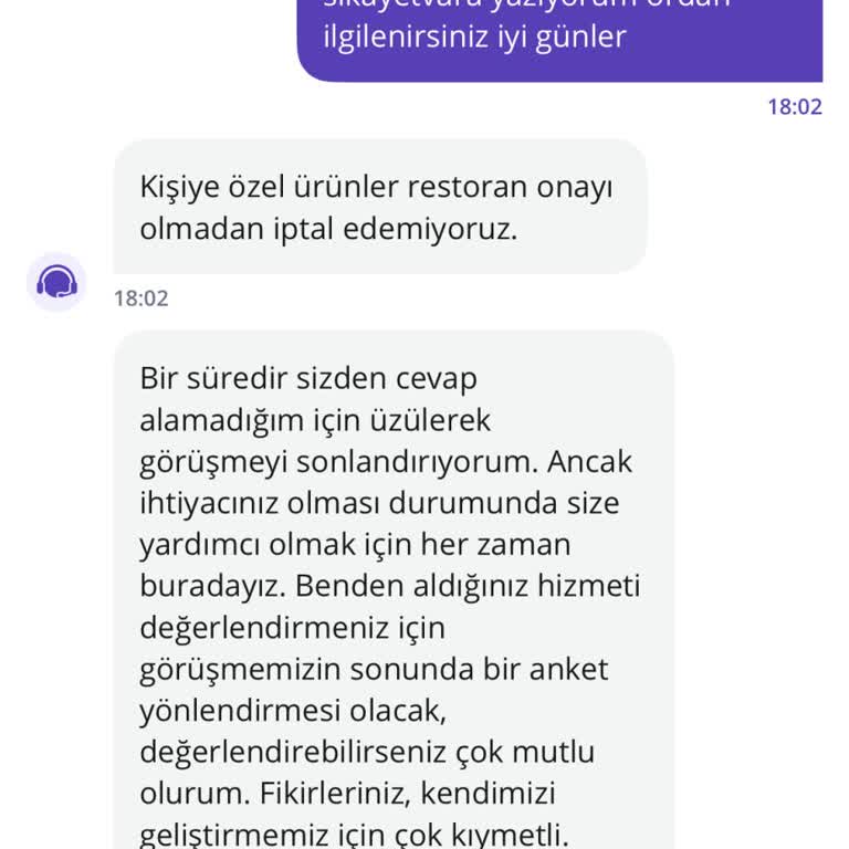 Getir Yemek'te Sipariş İptali Ve Kötü Müşteri Hizmeti Deneyimi