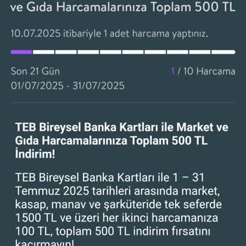 Kampanya Şartlarına Uygun Harcamama Rağmen İndirimim Yatmadı, Mağdur Edildim