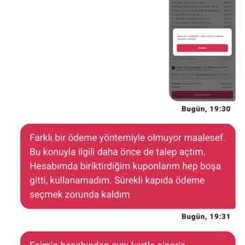 Online Ödeme Sorunu Nedeniyle Kuponlarımı Kullanamıyorum, Çözüm Sunulmuyor