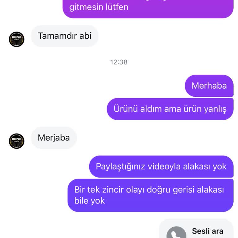 Aldığım Ürün Görseldekiyle Uyuşmuyor Ve İletişim Kurulamıyor